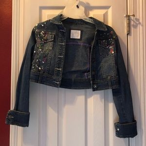 Girl's Justice Splatter paint Jean Jacket
